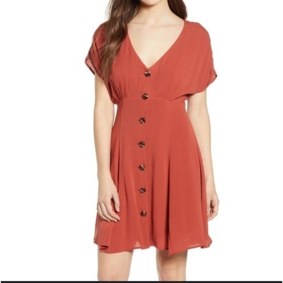 BP | Prairie Button Front Mini Dress - Picture 1 of 6
